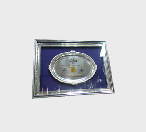 Silver Oval Plate in Ornate Frame - SKU PAC-005 - Metal