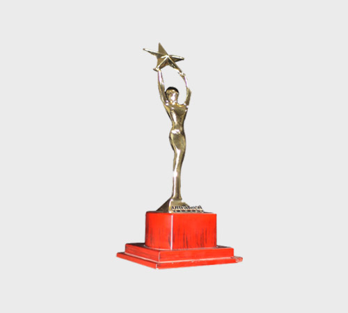 Gold Figure Holding Star Aloft - SKU PAC-006 - Metal