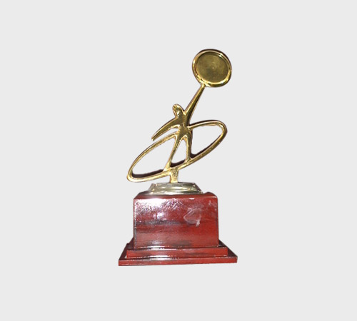 Gold Dynamic Figure in Swirling Ring - SKU PAC-018 - Metal