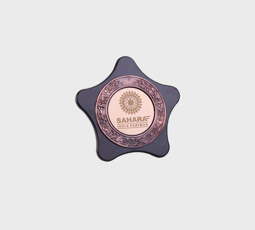 Black Star Plaque with Bronze Sunburst Medallion - SKU PAC-025 - Acrylic