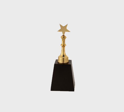 Gold Star on Golden Baluster Stem - SKU PAC-028 - Metal