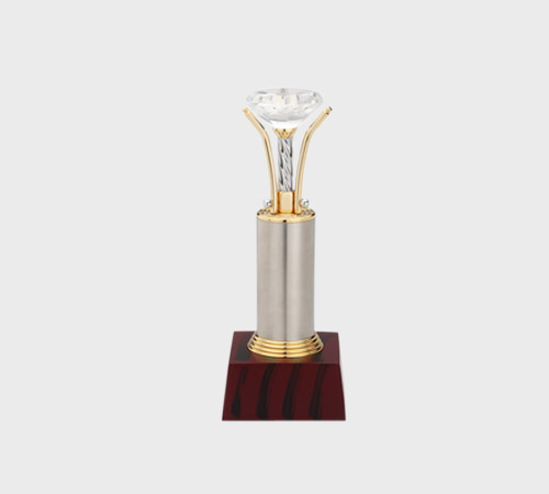 Crystal Diamond on Twisted Rope Stem - SKU PAC-035 - Crystal