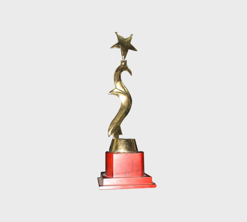 Gold Star on Flame Swoosh Stem - SKU PAC-057 - Metal