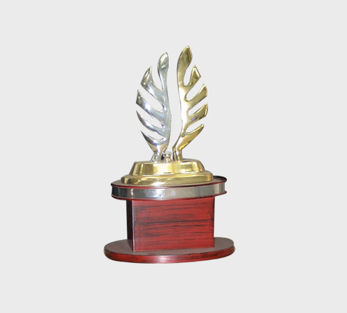 Silver Wing Sculpture on Gold Dome Base - SKU PAC-061 - Metal