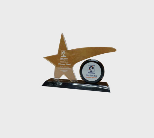 Shooting Star Plaque with Circular Emblem - SKU ST-009 - Acrylic