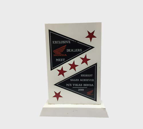 White Plaque with Red Star Accents - SKU WA-0010 - Wood