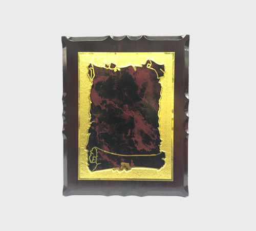 Wood Plaque with Gold Scroll Design - SKU WA-017 - Wood
