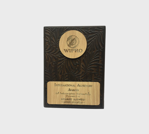 Carved Wood Plaque with Leaf Pattern - SKU WA-023 - Wood