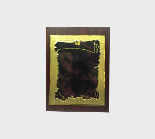 Wood Plaque with Gold Foil Scroll - SKU WA-028 - Wood