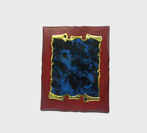 Red Wood Plaque with Gold Scroll Frame - SKU WA-032 - Wood