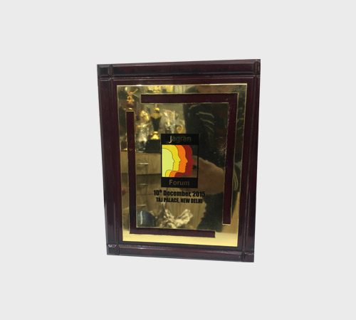 Layered Wood Plaque with Gold Rectangular Panels - SKU WA-042 - Wood