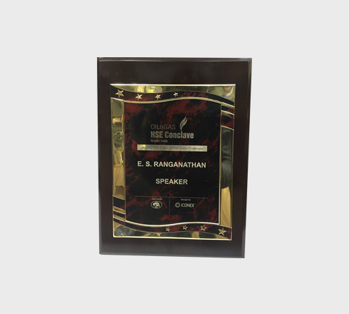 Wood Plaque with Gold Wave Frame and Stars - SKU WA-047 - Wood