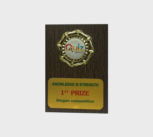 Wood Plaque with Gold Medallion and Gold Plate - SKU WA-050 - Wood